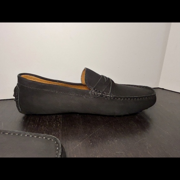 Massimo Matteo Nubuck Loafers Driving Shoes Black Mens 10 main image 4